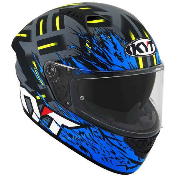 KYT NFR Flaming Matt Grey Blue Helmet