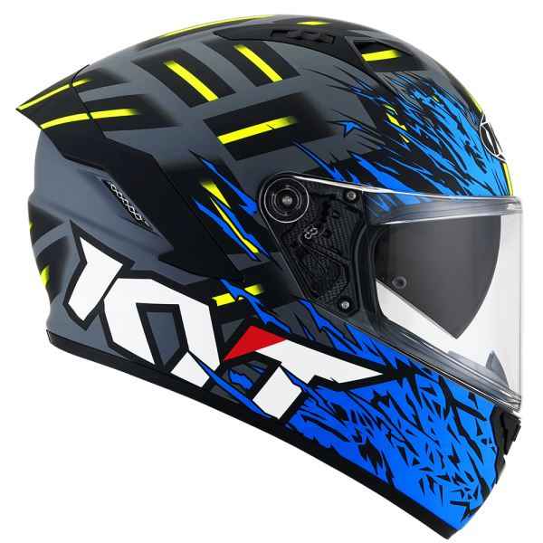 KYT NFR Flaming Matt Grey Blue Helmet