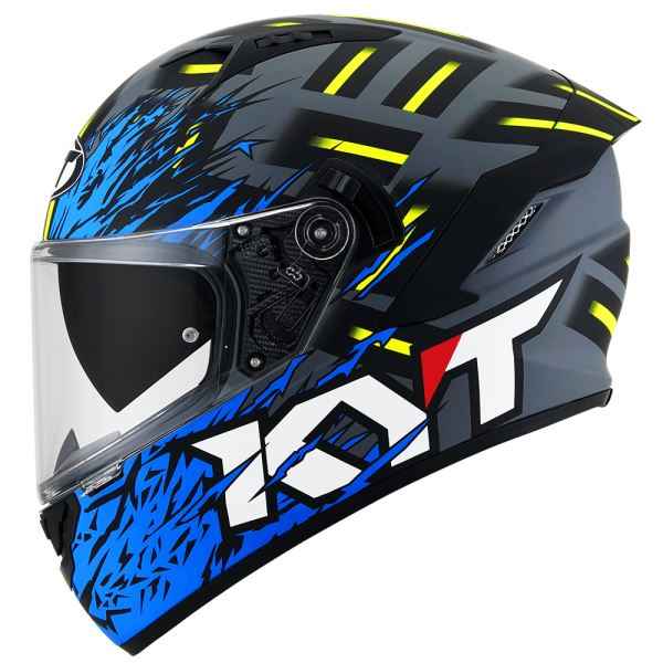 KYT NFR Flaming Matt Grey Blue Helmet