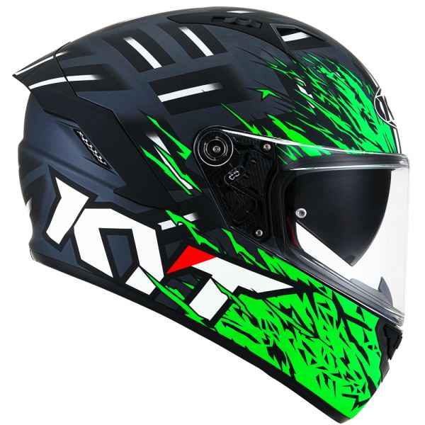 KYT NFR Flaming Matt Grey Green Helmet