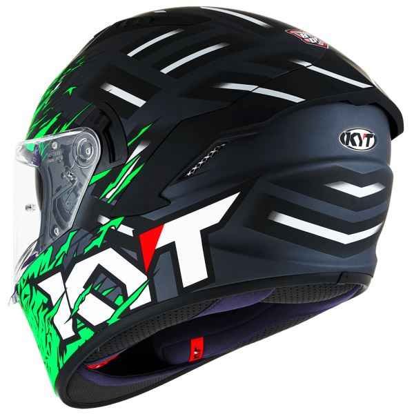 KYT NFR Flaming Matt Grey Green Helmet