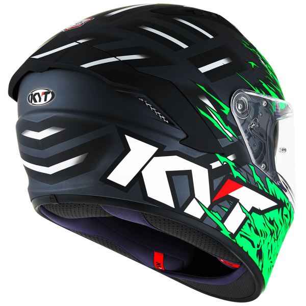 KYT NFR Flaming Matt Grey Green Helmet