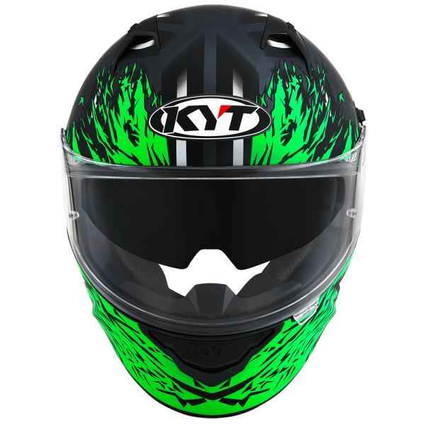 KYT NFR Flaming Matt Grey Green Helmet