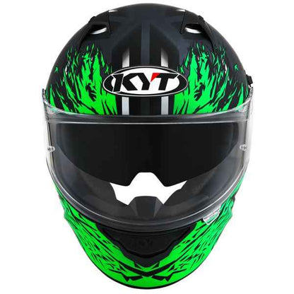 KYT NFR Flaming Matt Grey Green Helmet
