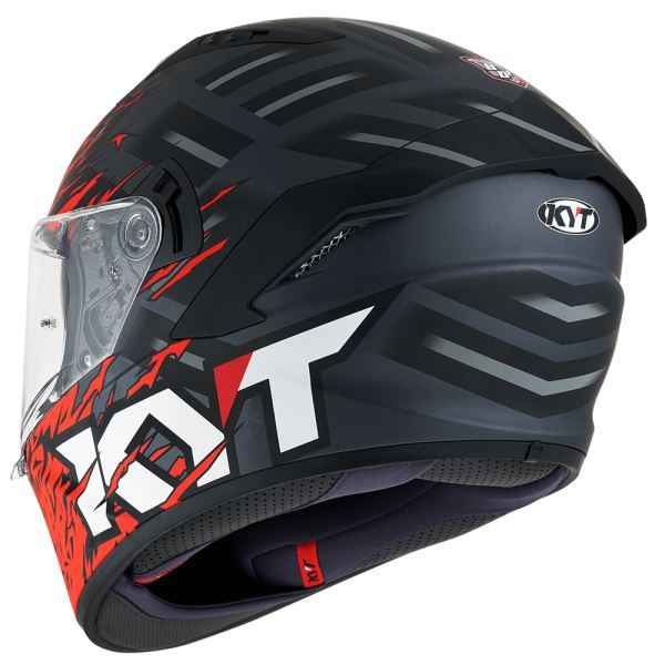KYT NFR Flaming Matt Grey Red Helmet
