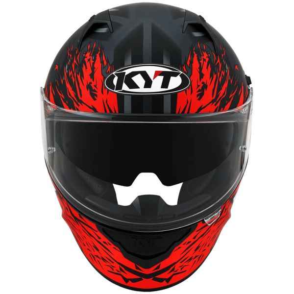KYT NFR Flaming Matt Grey Red Helmet