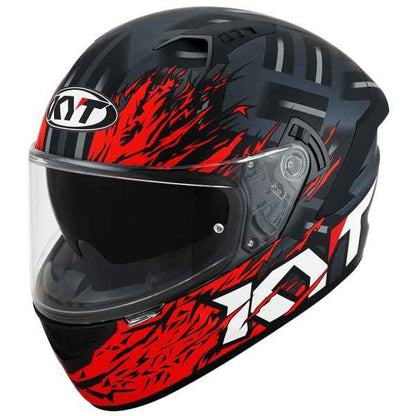 KYT NFR Flaming Matt Grey Red Helmet