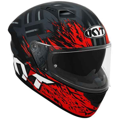 KYT NFR Flaming Matt Grey Red Helmet