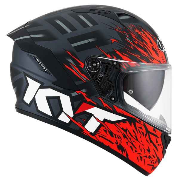 KYT NFR Flaming Matt Grey Red Helmet