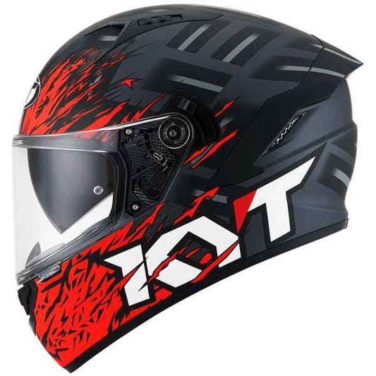 KYT NFR Flaming Matt Grey Red Helmet