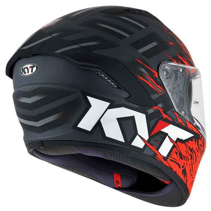 KYT NFR Flaming Matt Grey Red Helmet