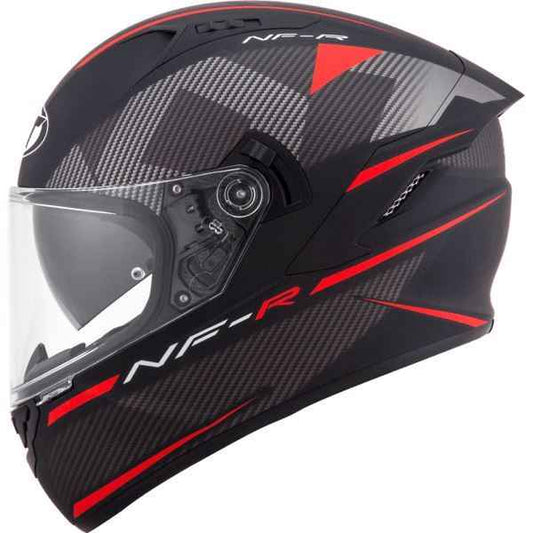 KYT NFR Logos Matt Black Red Helmet