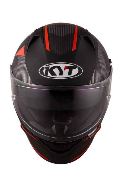 KYT NFR Logos Matt Black Red Helmet