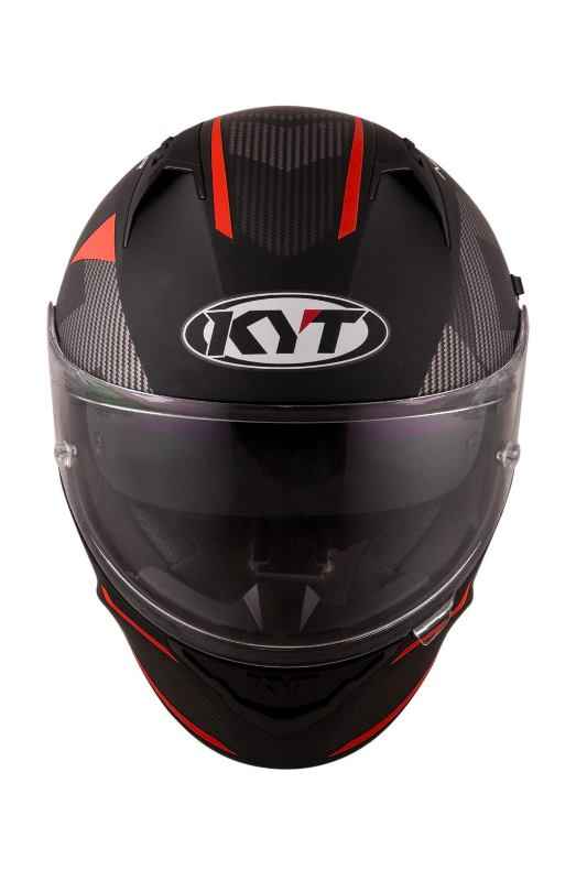 KYT NFR Logos Matt Black Red Helmet