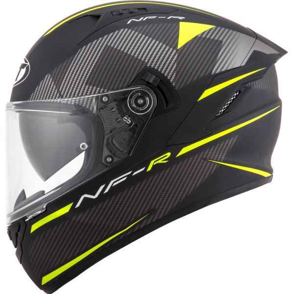 KYT NFR Logos Matt Black Yellow Helmet