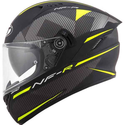 KYT NFR Logos Matt Black Yellow Helmet