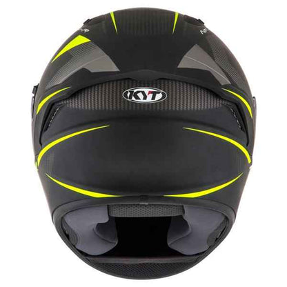 KYT NFR Logos Matt Black Yellow Helmet