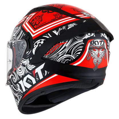 KYT NFR Steel Flower Red Gloss Helmet