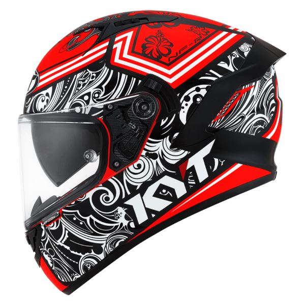 KYT NFR Steel Flower Red Gloss Helmet