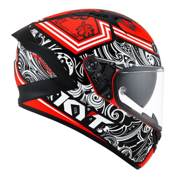 KYT NFR Steel Flower Red Gloss Helmet