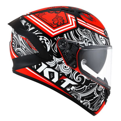 KYT NFR Steel Flower Red Gloss Helmet
