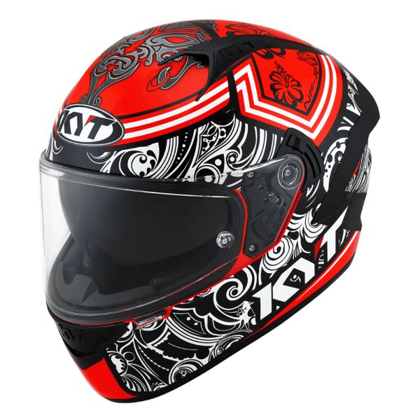 KYT NFR Steel Flower Red Gloss Helmet