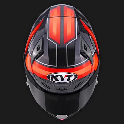 KYT R1R Carbon Accelerator Gloss Black Red - Helmet
