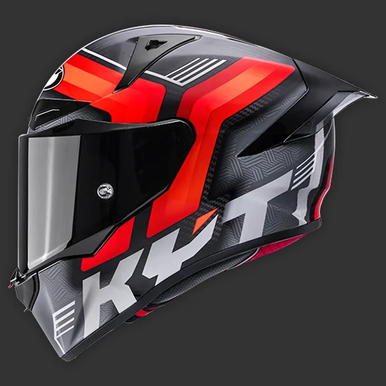 KYT R1R Carbon Accelerator Gloss Black Red - Helmet