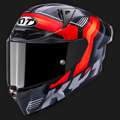 KYT R1R Carbon Accelerator Gloss Black Red - Helmet