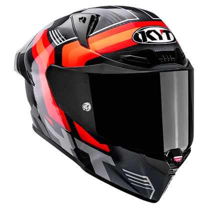 KYT R1R Carbon Accelerator Gloss Black Red - Helmet