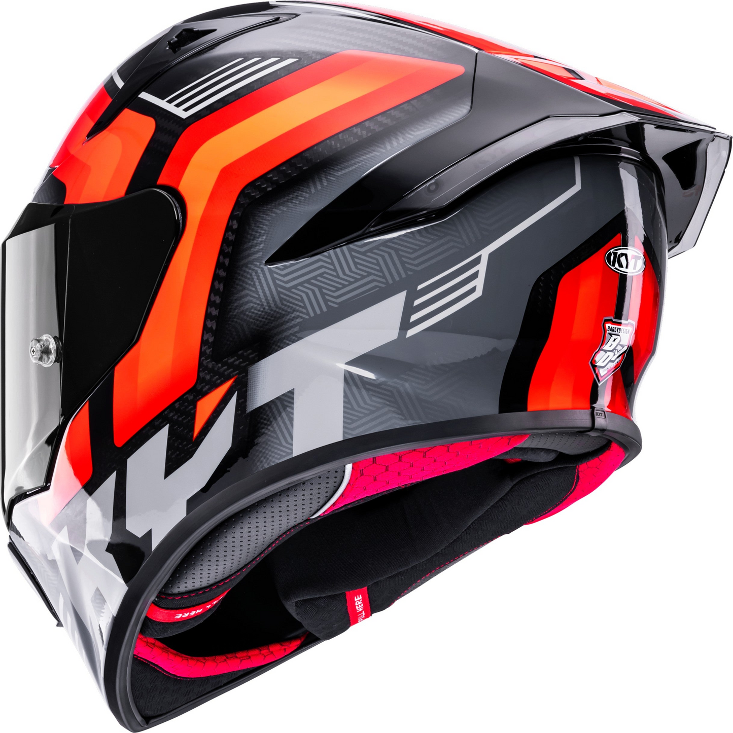 KYT R1R Carbon Accelerator Gloss Black Red - Helmet