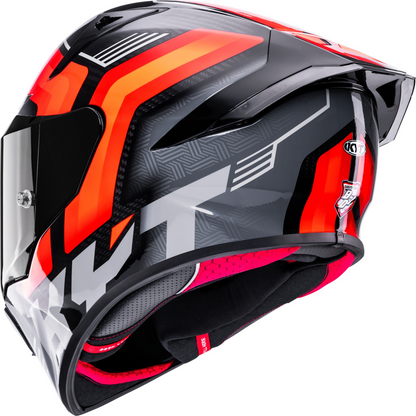 KYT R1R Carbon Accelerator Gloss Black Red - Helmet