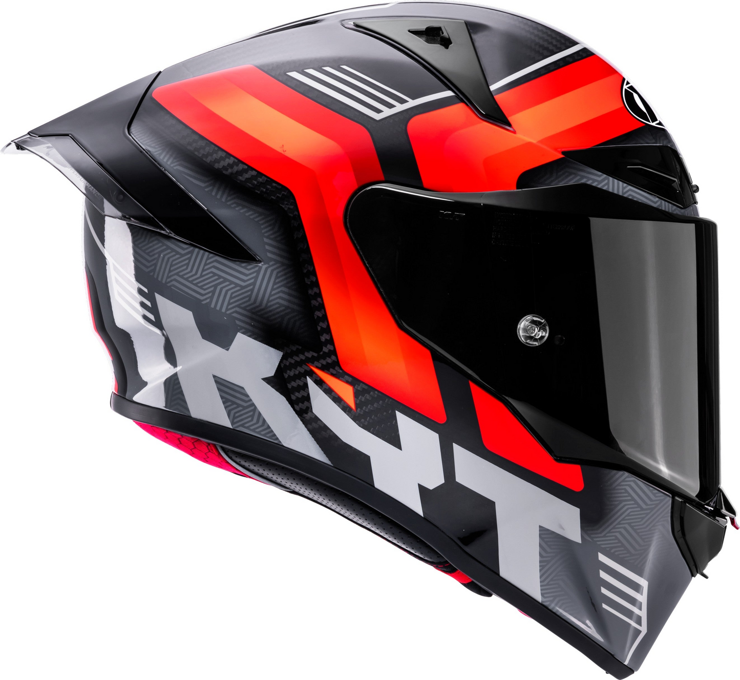 KYT R1R Carbon Accelerator Gloss Black Red - Helmet