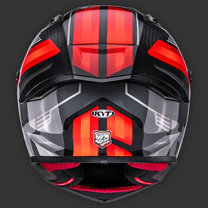 KYT R1R Carbon Accelerator Gloss Black Red - Helmet