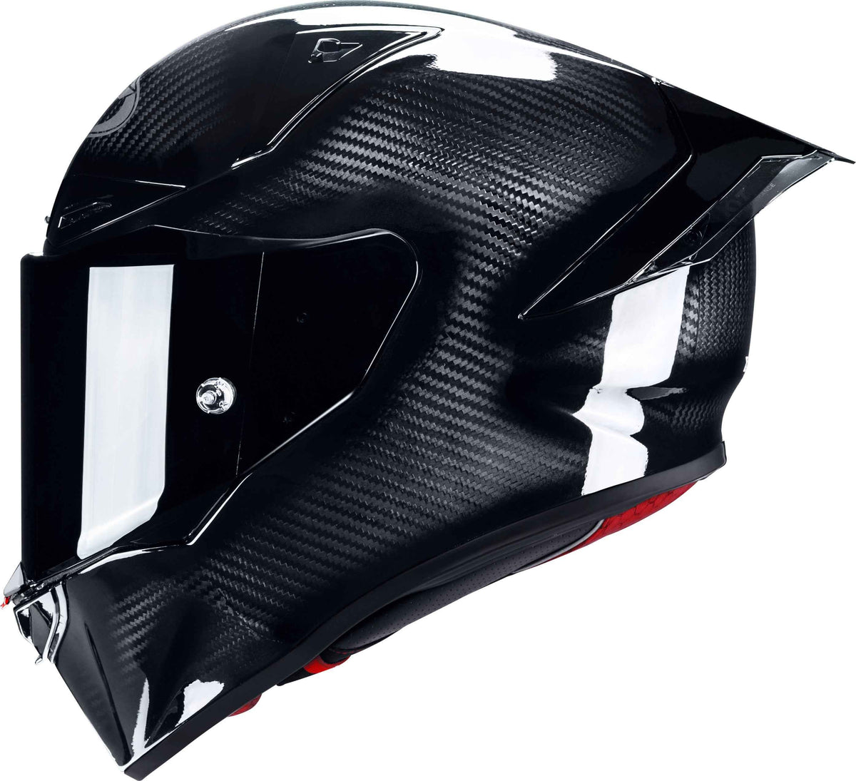 KYT R1R Carbon Solid Gloss Black - Helmet