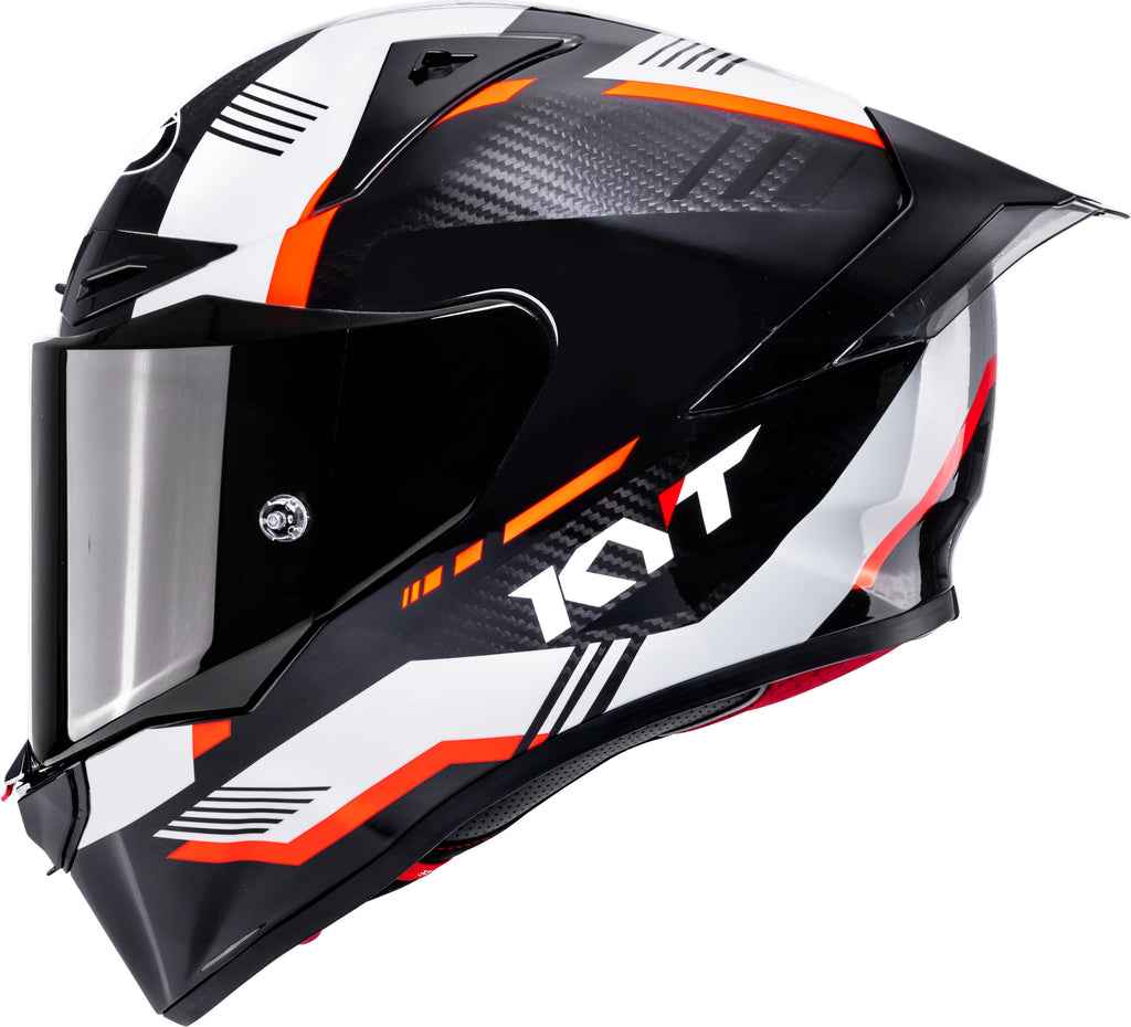 KYT R1R Carbon Zone Gloss Black Orange - Helmet