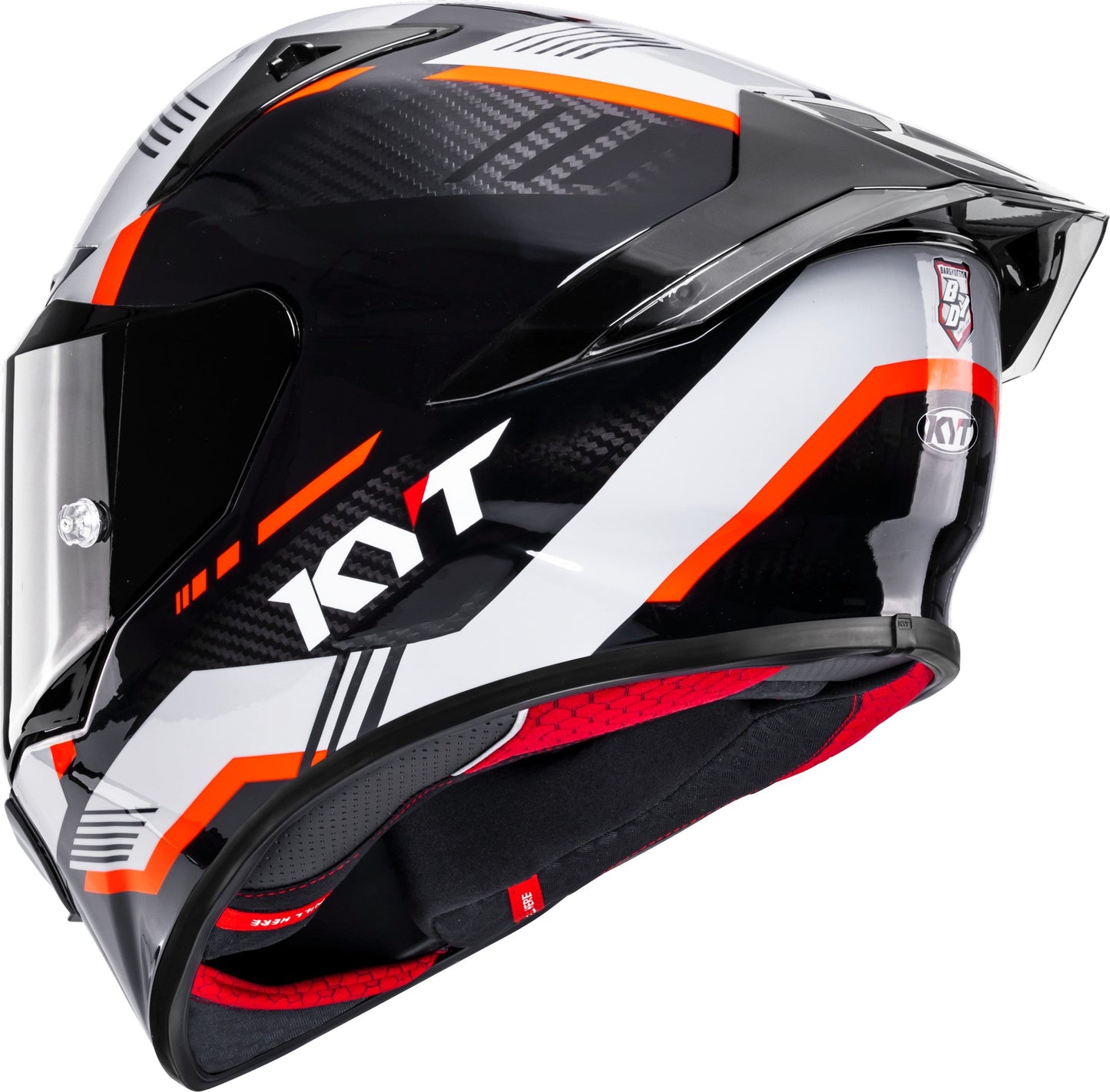 KYT R1R Carbon Zone Gloss Black Orange - Helmet
