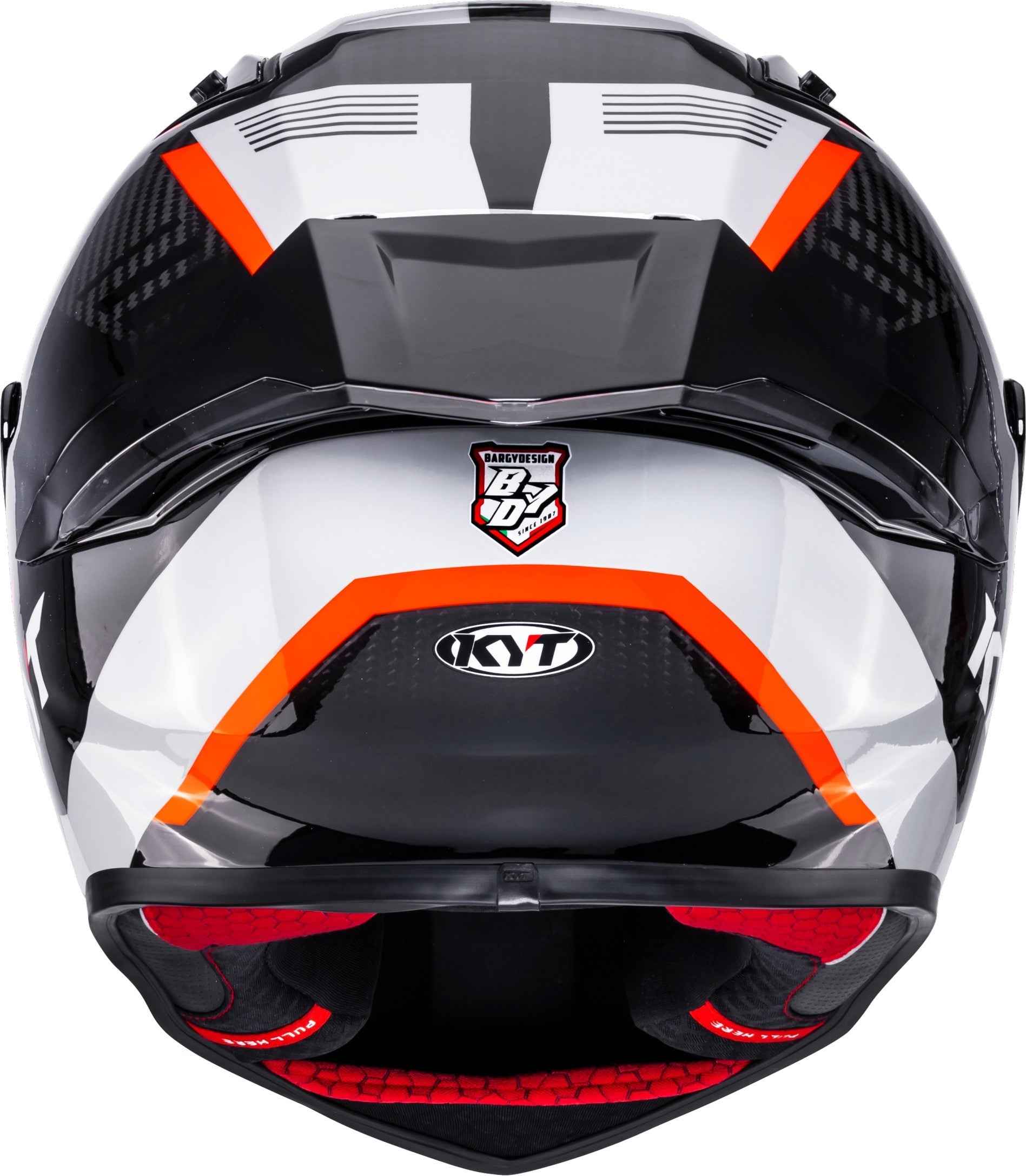 KYT R1R Carbon Zone Gloss Black Orange - Helmet