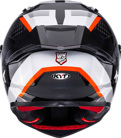 KYT R1R Carbon Zone Gloss Black Orange - Helmet