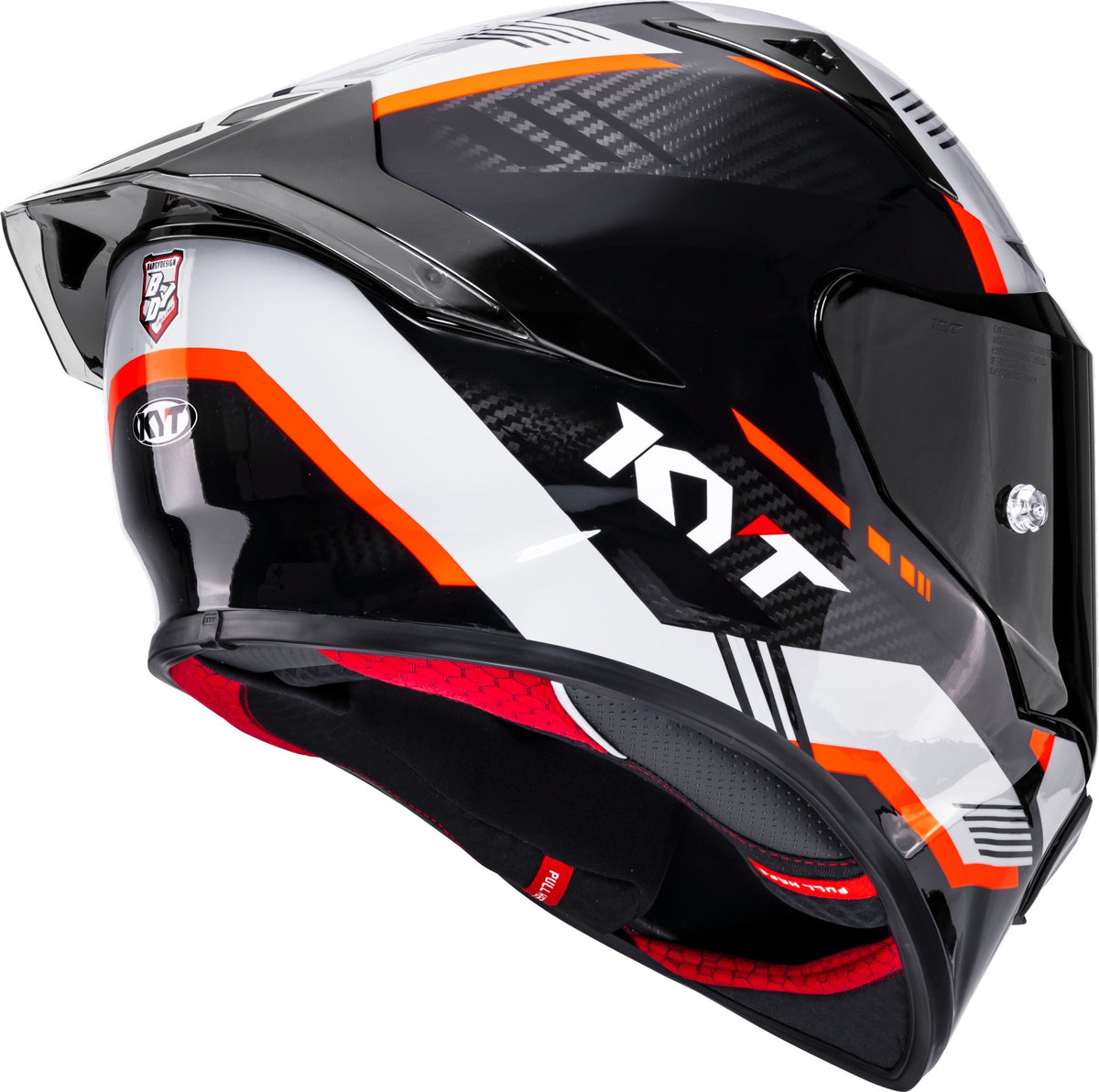 KYT R1R Carbon Zone Gloss Black Orange - Helmet