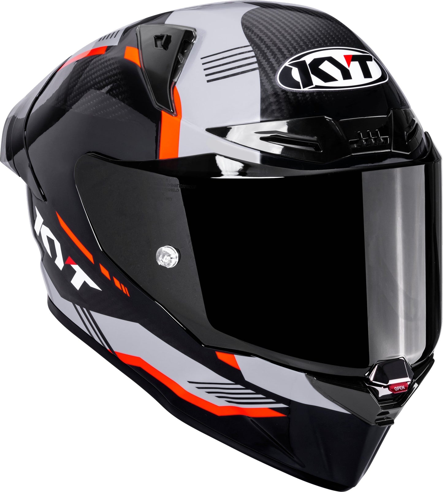 KYT R1R Carbon Zone Gloss Black Orange - Helmet