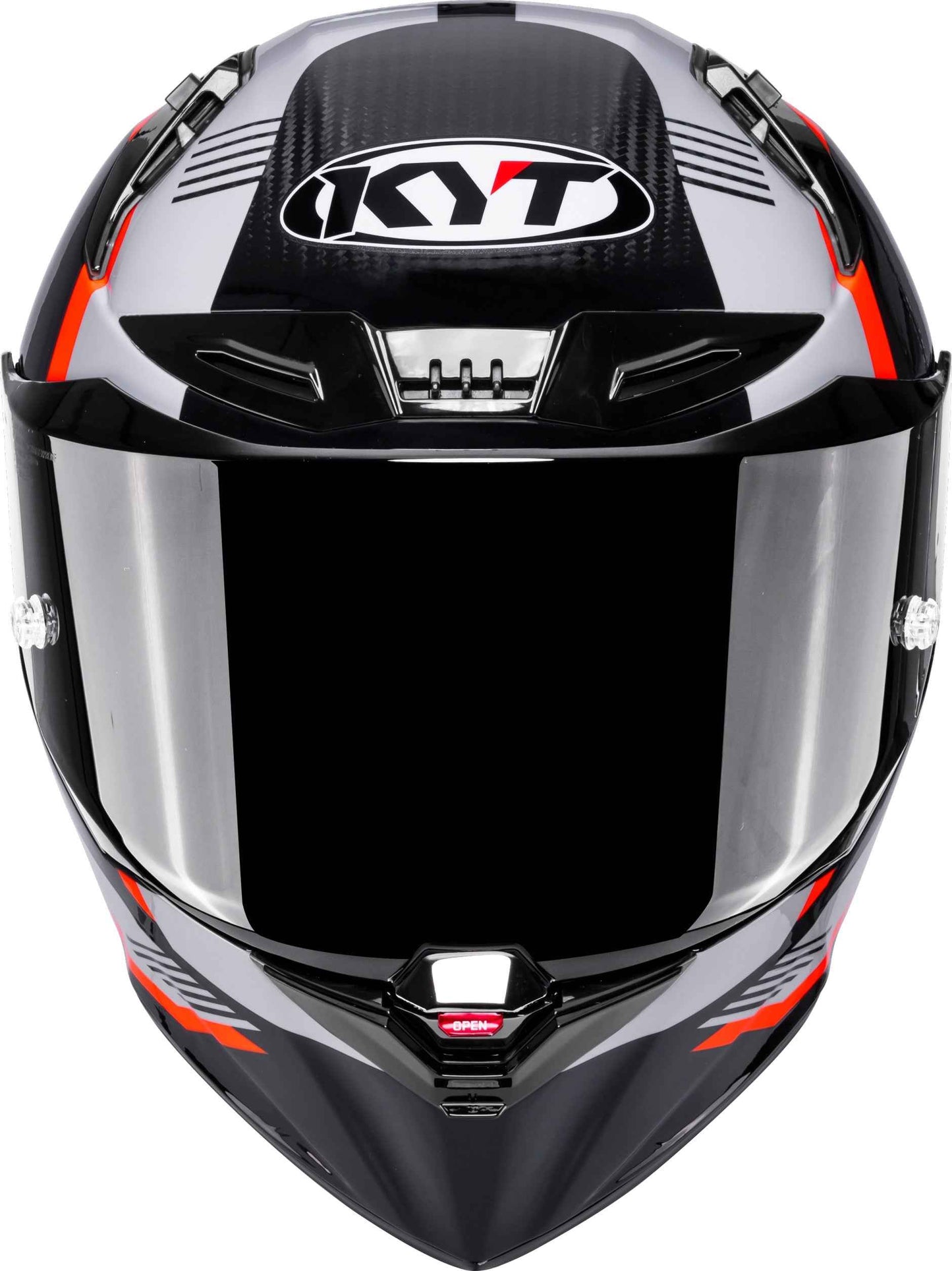 KYT R1R Carbon Zone Gloss Black Orange - Helmet