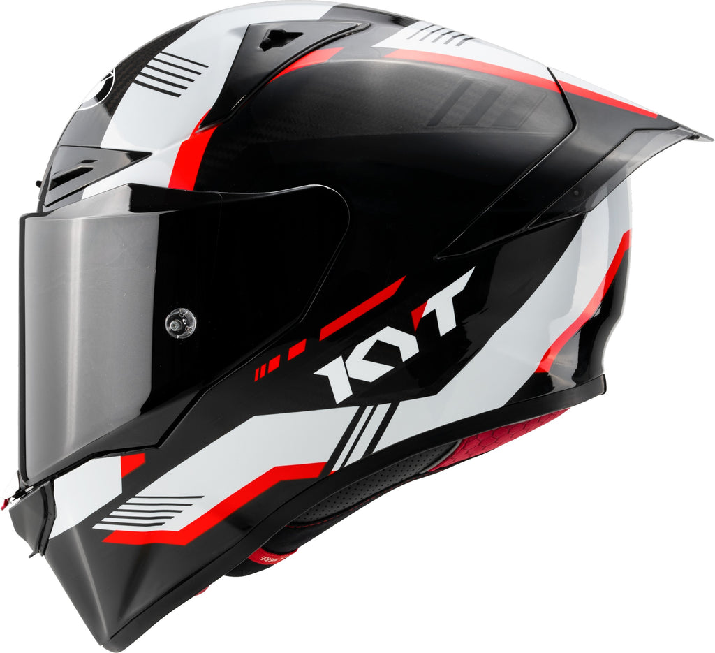 KYT R1R Carbon Zone Gloss Black Red - Helmet