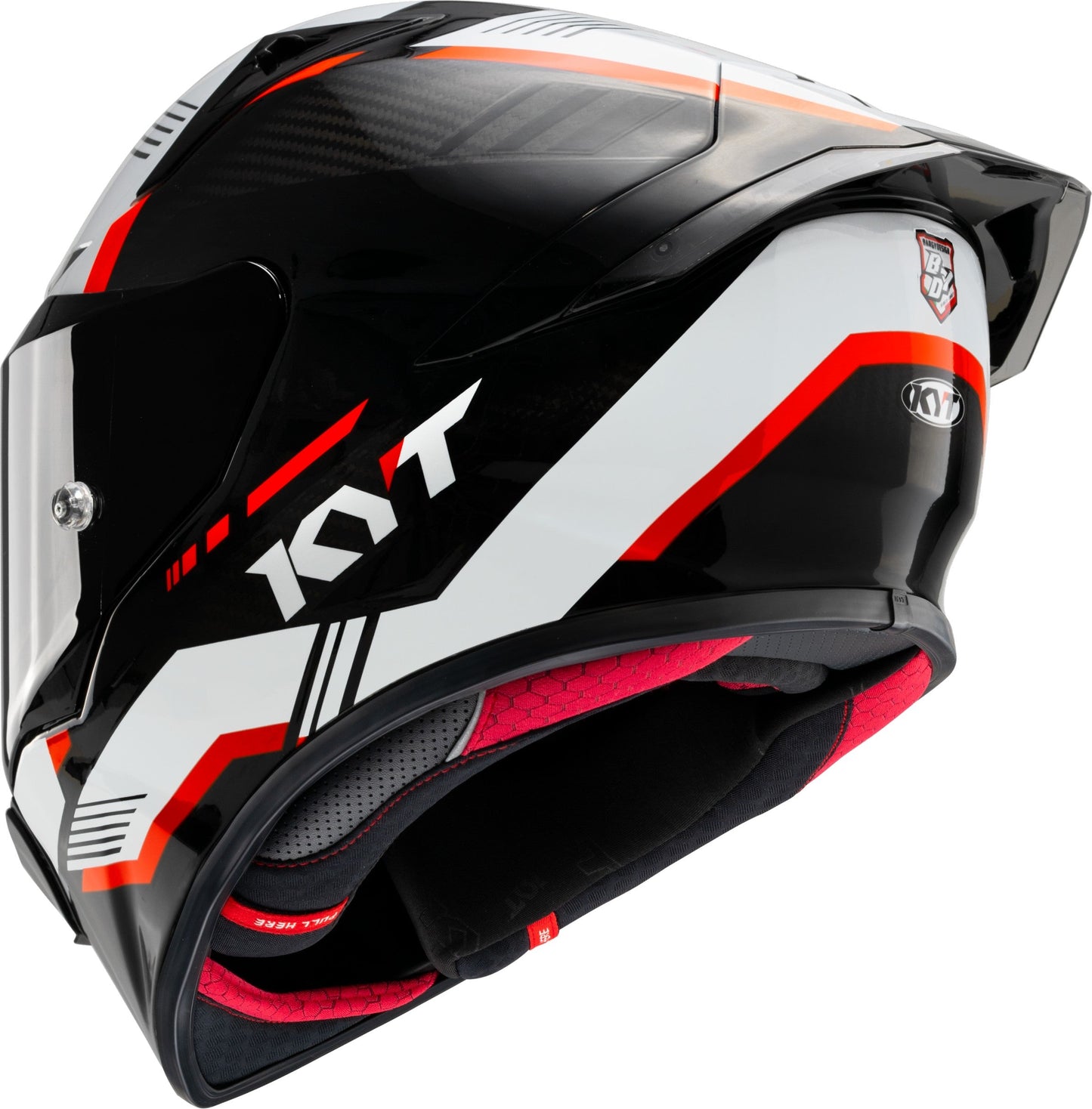 KYT R1R Carbon Zone Gloss Black Red - Helmet
