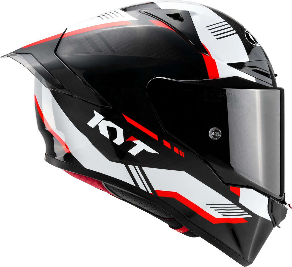 KYT R1R Carbon Zone Gloss Black Red - Helmet