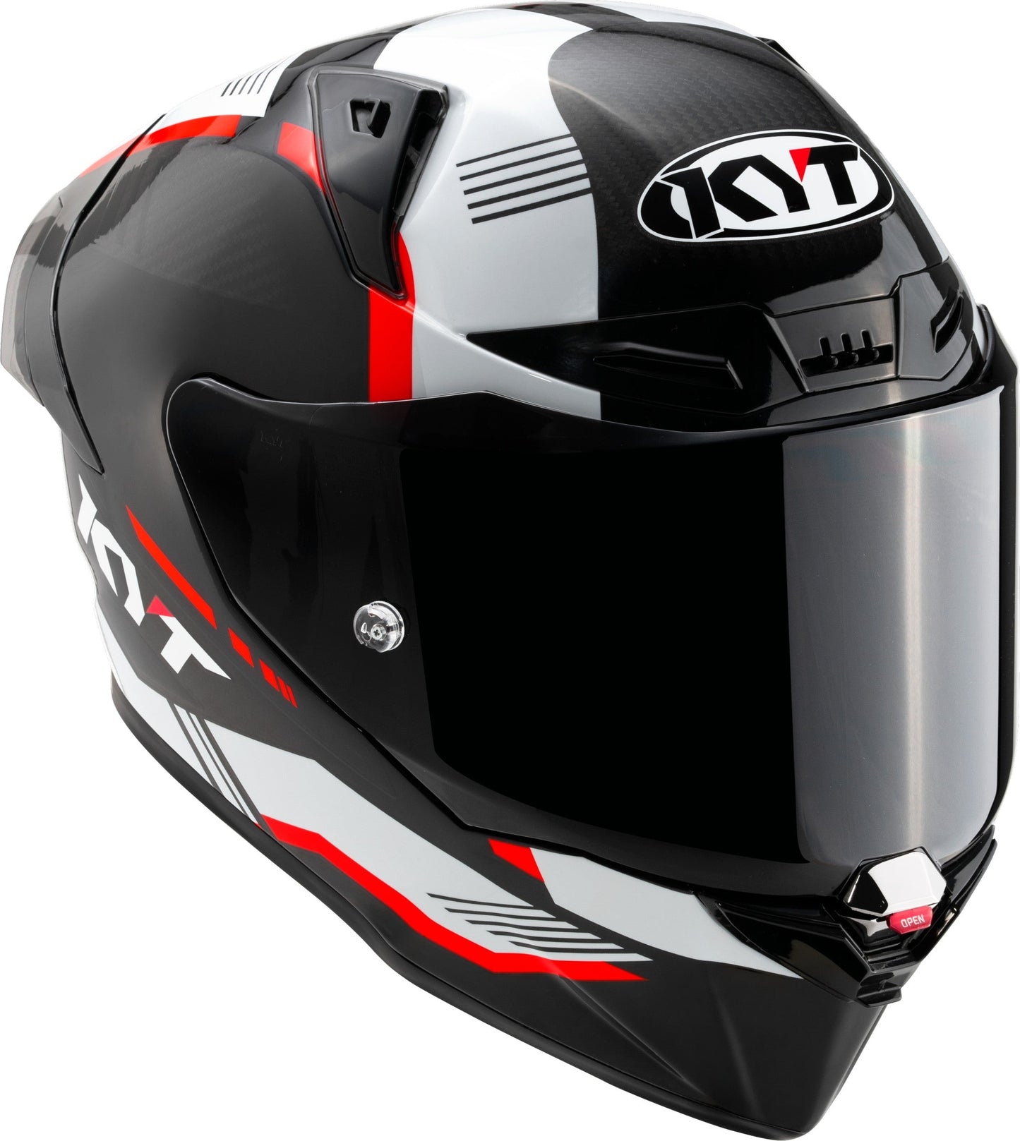 KYT R1R Carbon Zone Gloss Black Red - Helmet