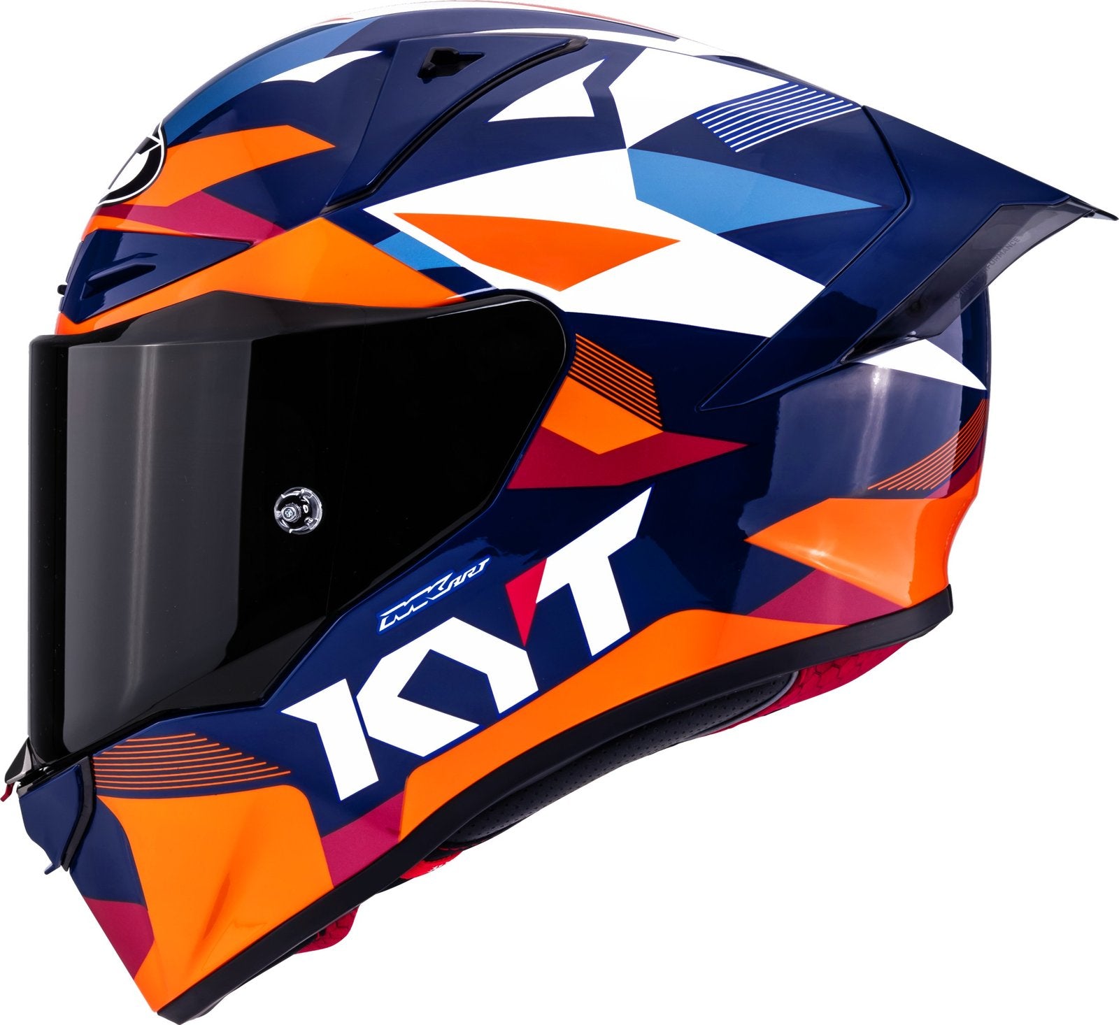 KYT R1R Diamond Gloss Blue Orange - Helmet