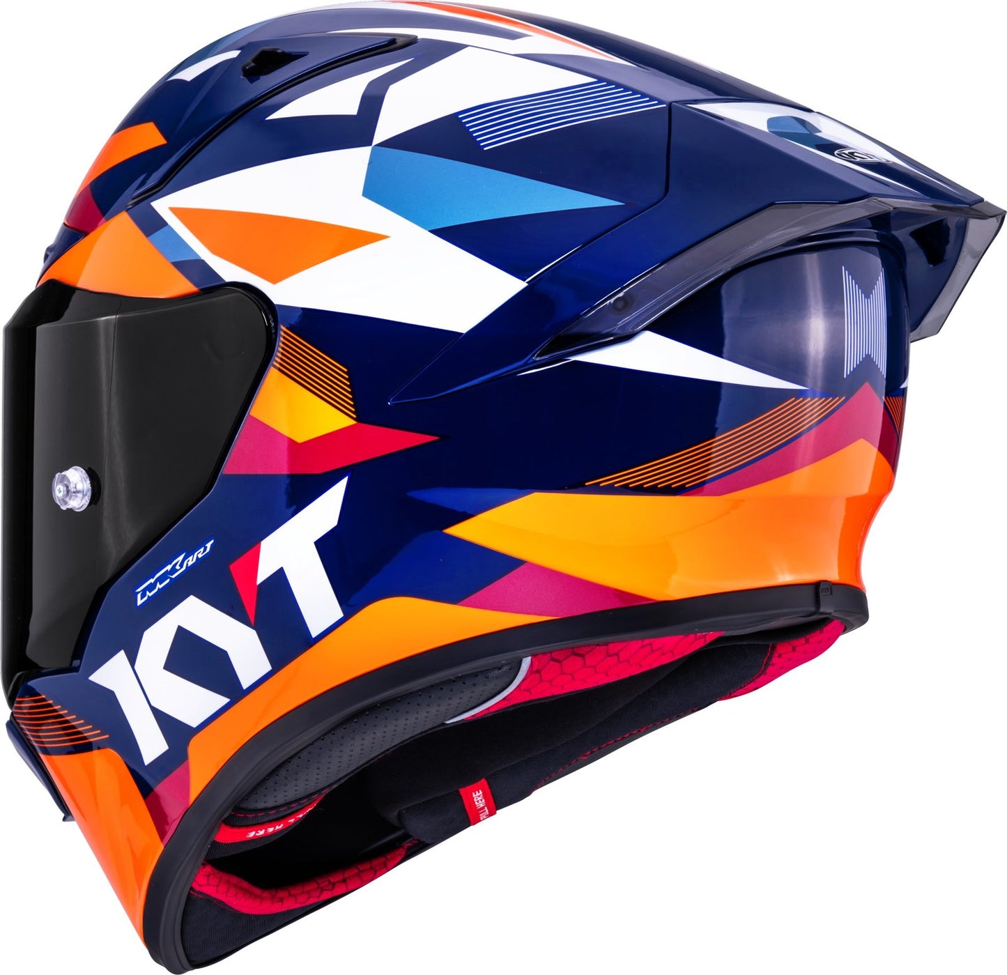 KYT R1R Diamond Gloss Blue Orange - Helmet