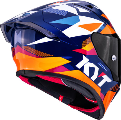 KYT R1R Diamond Gloss Blue Orange - Helmet