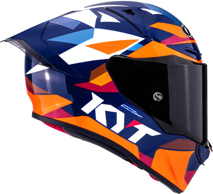 KYT R1R Diamond Gloss Blue Orange - Helmet